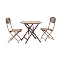 "Modern Folding Bistro Table Set with Two Chairs"
