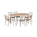 "Modern Oval Dining Set with Six Chairs"