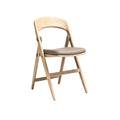 Elegant Wooden Folding Chair with Leather Seat