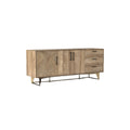 Rustic Wooden Sideboard with Geometric Design and Metal Legs