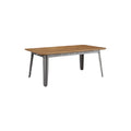 "Modern Wooden Dining Table with Metal Legs"